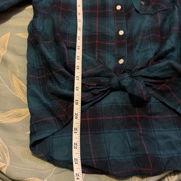 Abercrombie Kids Teal and Maroon Plaid Button-Down Shirt - Picture 6 of 9